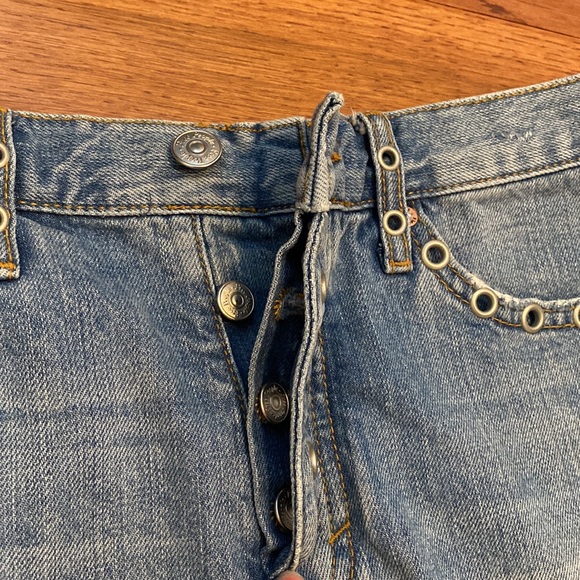 Free People Barcelona Nights Denim Cut Off Shorts with grommet details - Picture 4 of 5